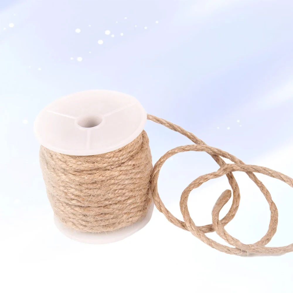 1pc 10m Woven Natural Jute Rope Twine Durable Packing String Arts and Crafts for Gifts DIY Crafts Festive Decoration Bundling and Gardening (4mm)