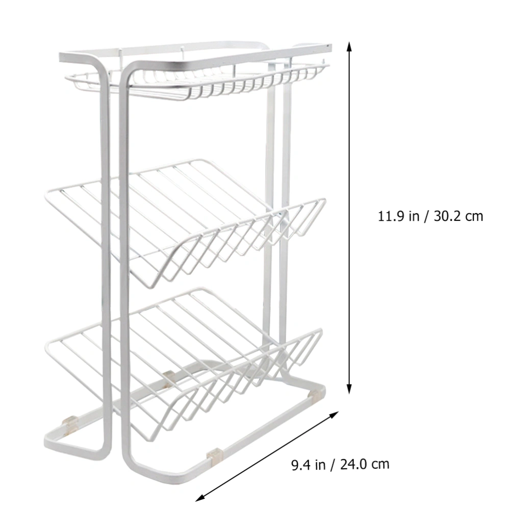 1pc Tabletop Three Layers Rack Iron Kitchen Shelf for Kitchen Countertop