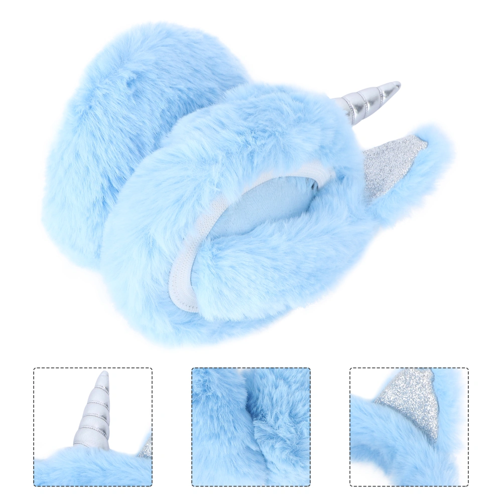 1pc Adorable Unicorn Earmuffs Furry Plush Solid Color Ear Warmer Winter Keep Warm Ear Covers for Kids Children (Random Color)