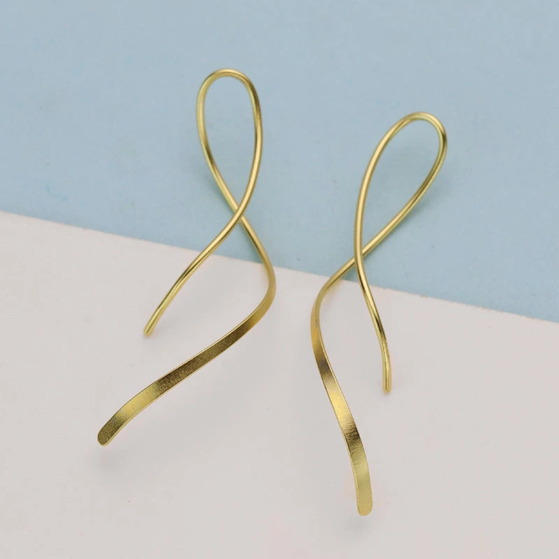 1 Pair of Geometric Ear Danglers Irregular Line Earrings Party Ear Pendants