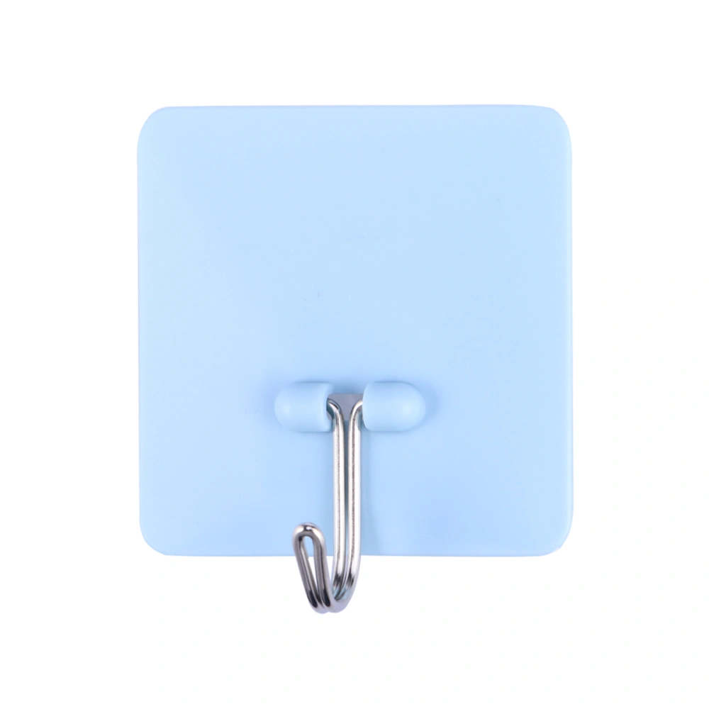 Plastic Hooks Bathroom Bedroom Kitchen Wall Adhesive Hanger Hooks for Hanging Coats Towels Hats (Blue)