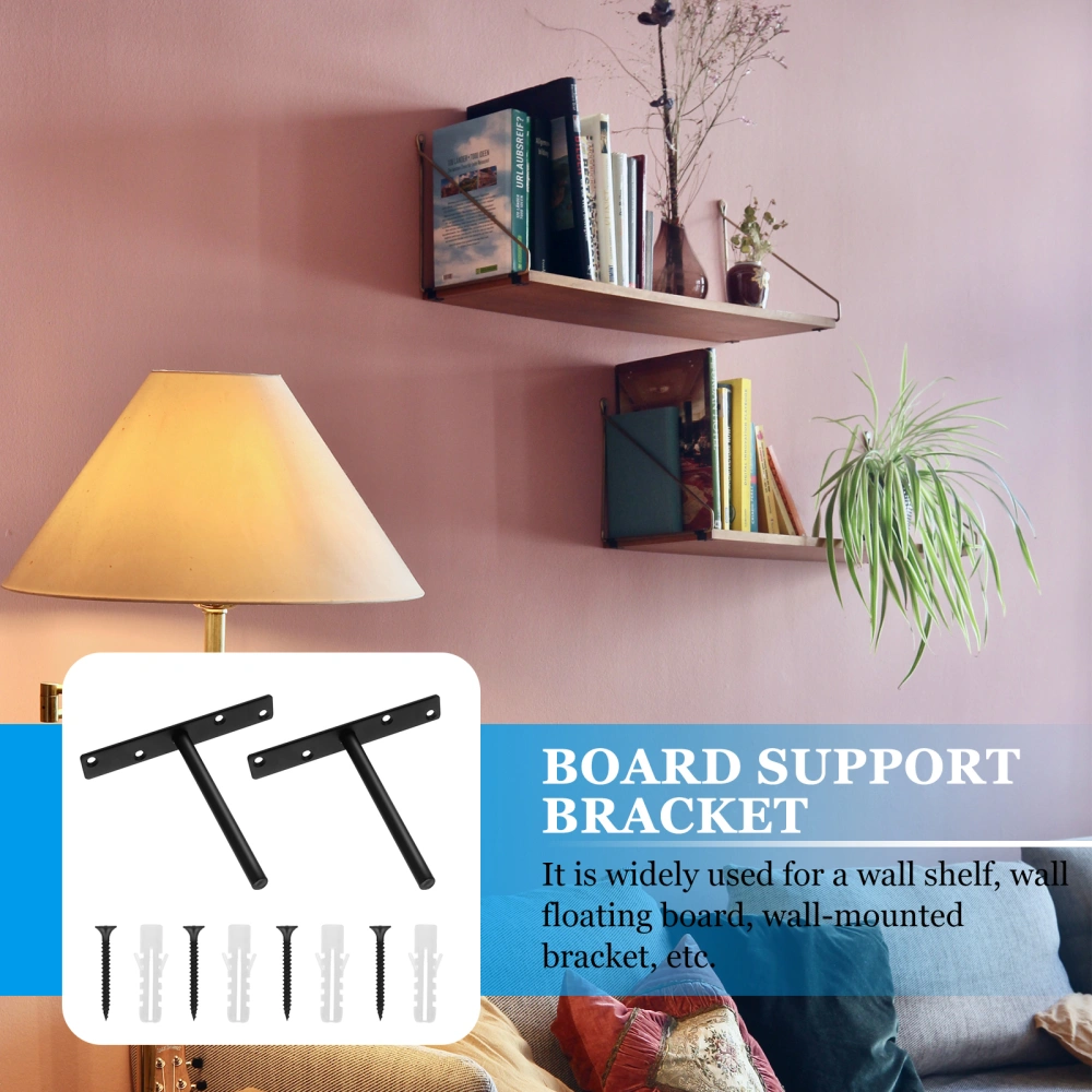 2 Sets T-shaped Floating Shelf Bracket Concealed Fastener Bracket Support Brace