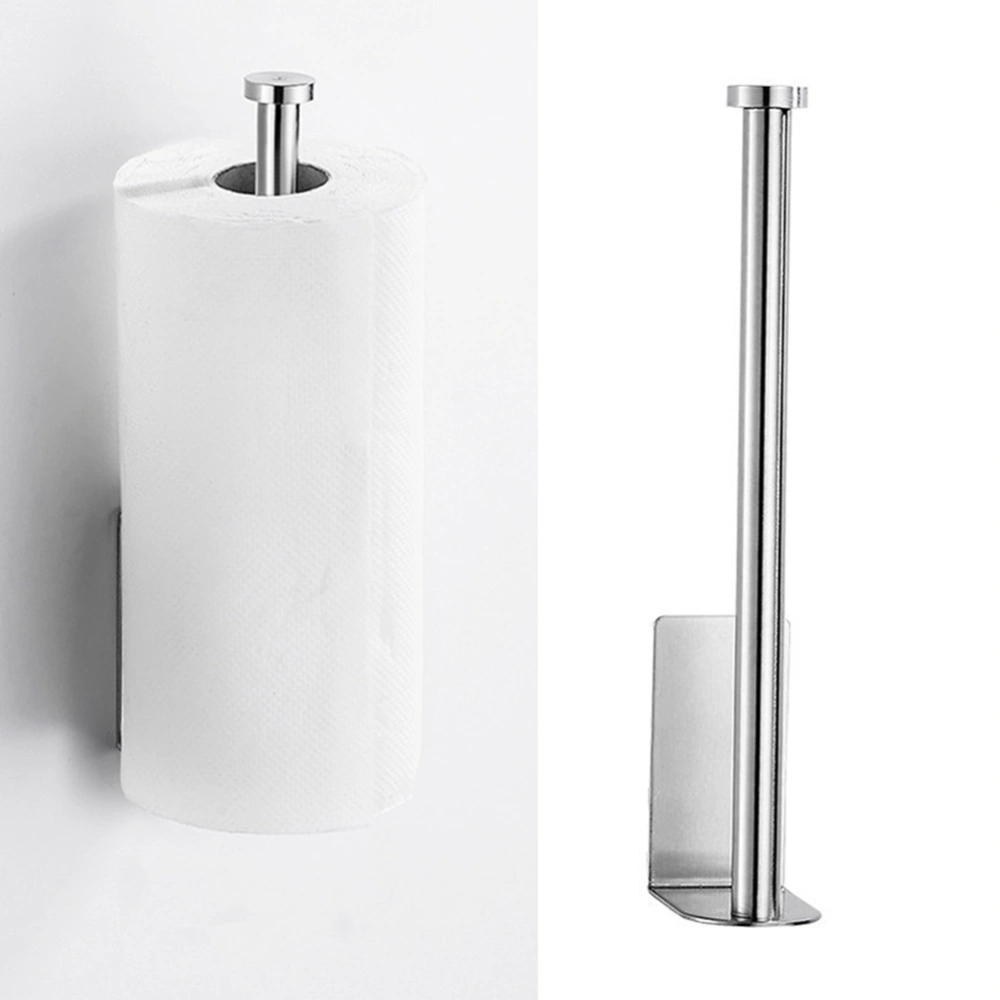 1pc Long Stainless Steel Toilet Paper Holder Wall-mounted Roll Paper Organizer Toilet Tissue Rack for Kitchen Bathroom