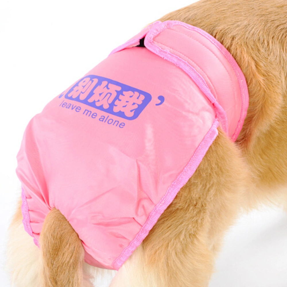 Reusable Dog Diapers and Belly Bands for Middle Large Female Dog Puppy - Size M (Pink)