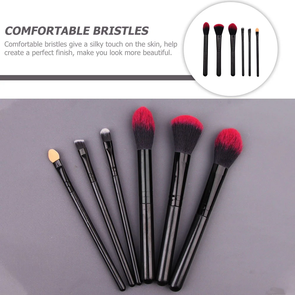 6pcs Female Cosmetics Brushes Portable Makeup Brushes Loose Powder Brushes