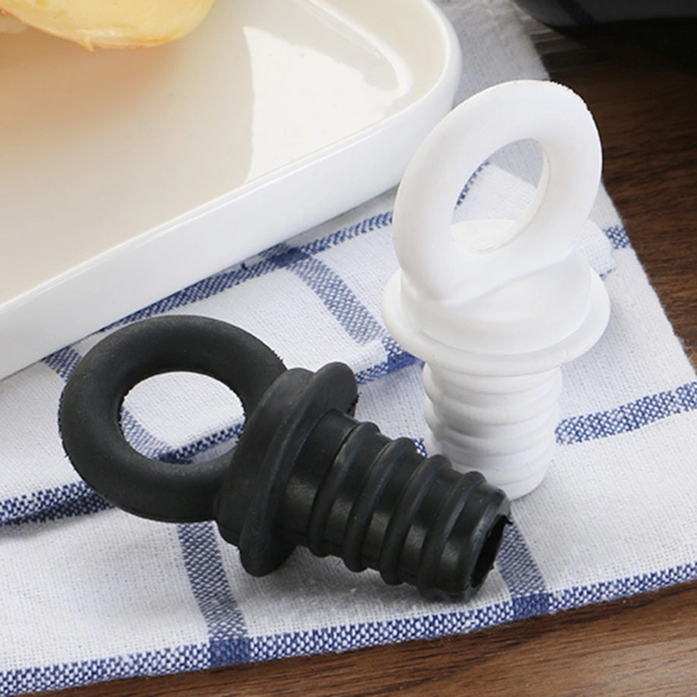 6pcs Silicone Wine Stoppers Vacuum Champagne Cork Beverage Sealing Plug for Bar Party Restaurant (Milk White)