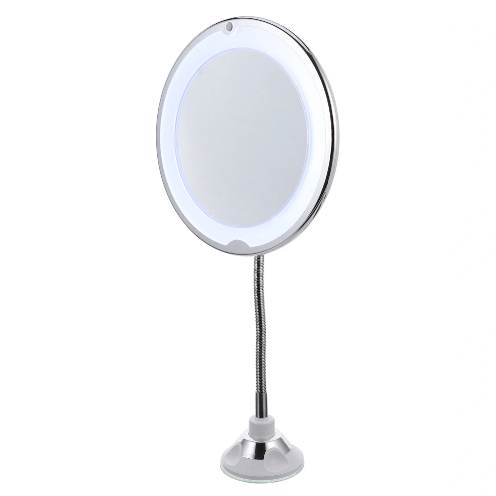 360 Degree Rotating 10X Magnifying Makeup Mirror with Suction Cup and LED Light