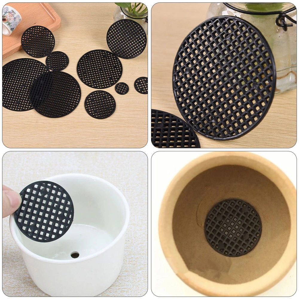 1 Set 36 Pcs Plastic Flower Pot Hole Mesh Pad Round Bonsai Pot Bottom Grid Mat Mesh Pads