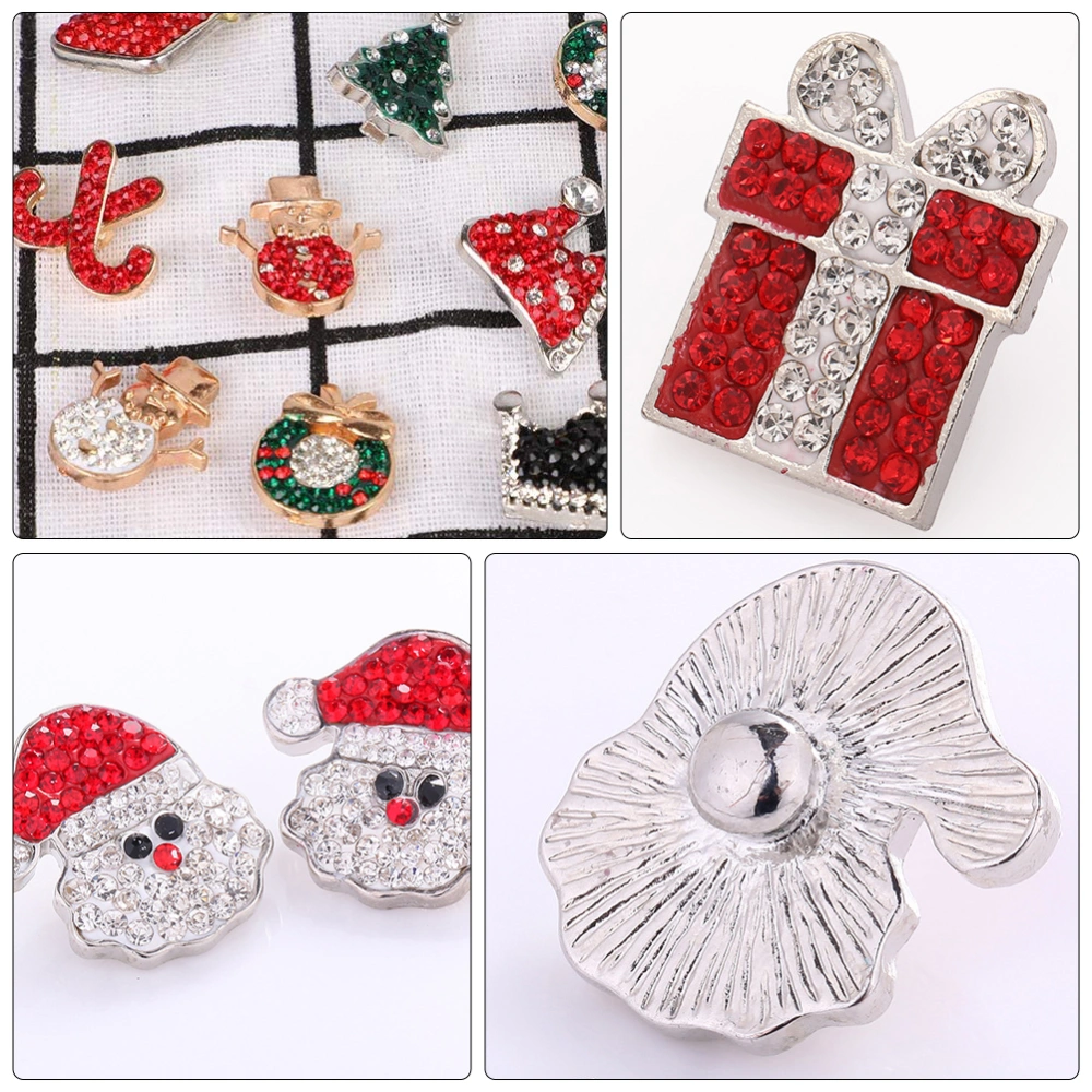 12pcs Christmas Series Button Decoration Set DIY Diamond Pendant Accessories