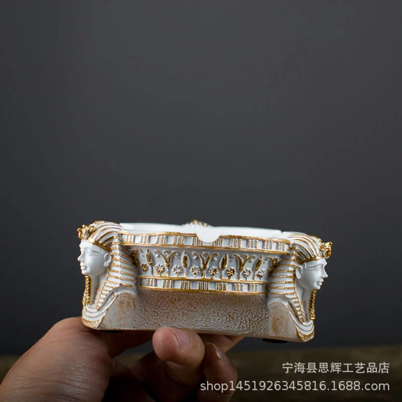 Table Ashtray Decoration Egyptian Pharaoh Ashtray Craft Decorative Ash Tray Home Office Ashtray