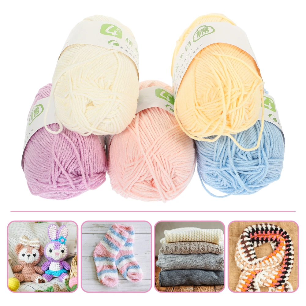 5Pcs Household Crochet Yarns Multi-function Knitting Yarns Convenient Crocheting Yarns