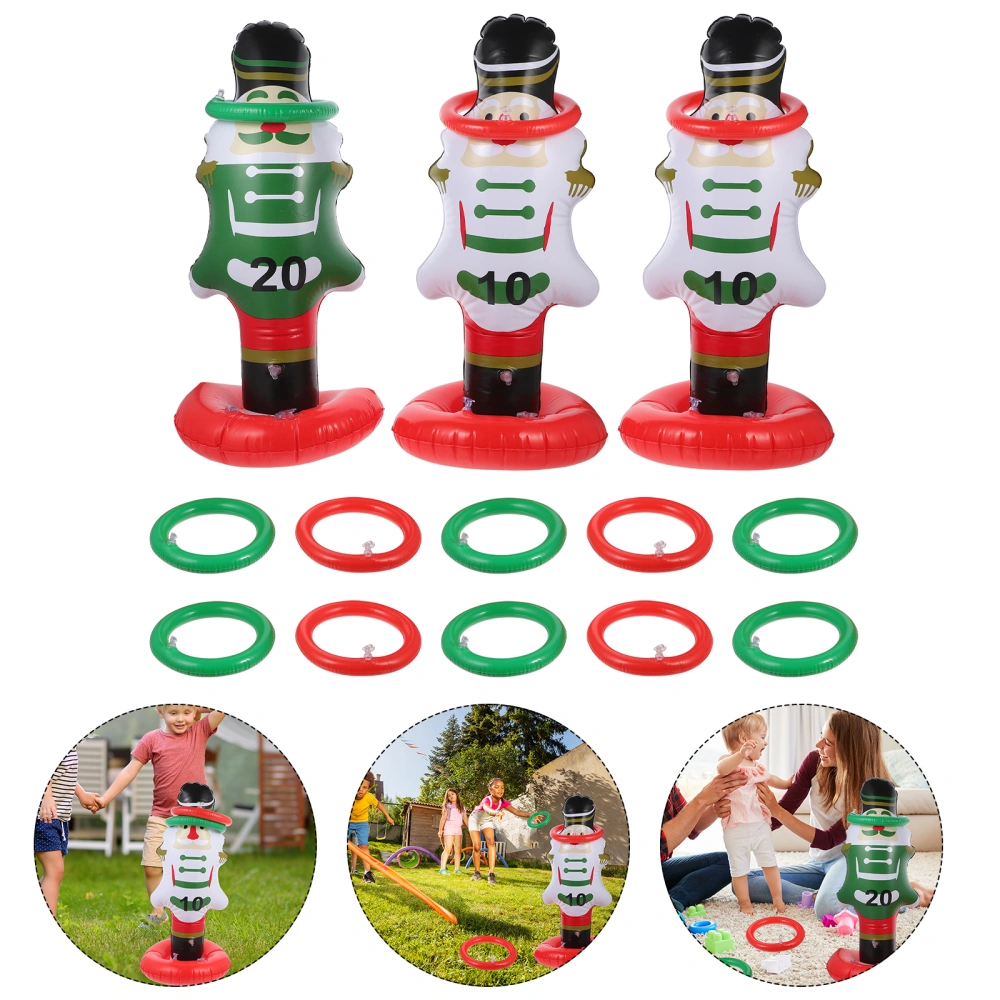 1 Set Christmas Nutcrackers Ring Xmas Party Supplies Toss Games for Outside (Random Style)