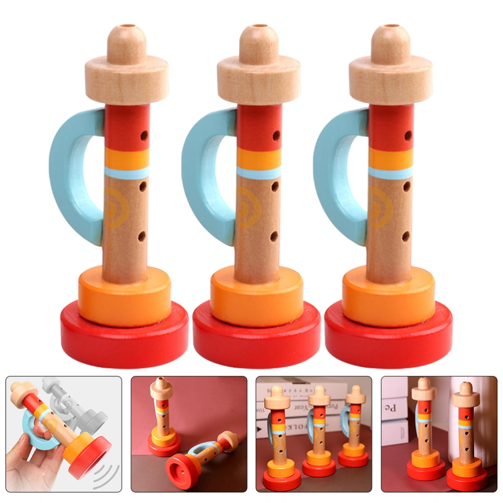 3Pcs Wooden Kids Trumpets Compact Toy Trumpets Household Children Toys Children Accessory