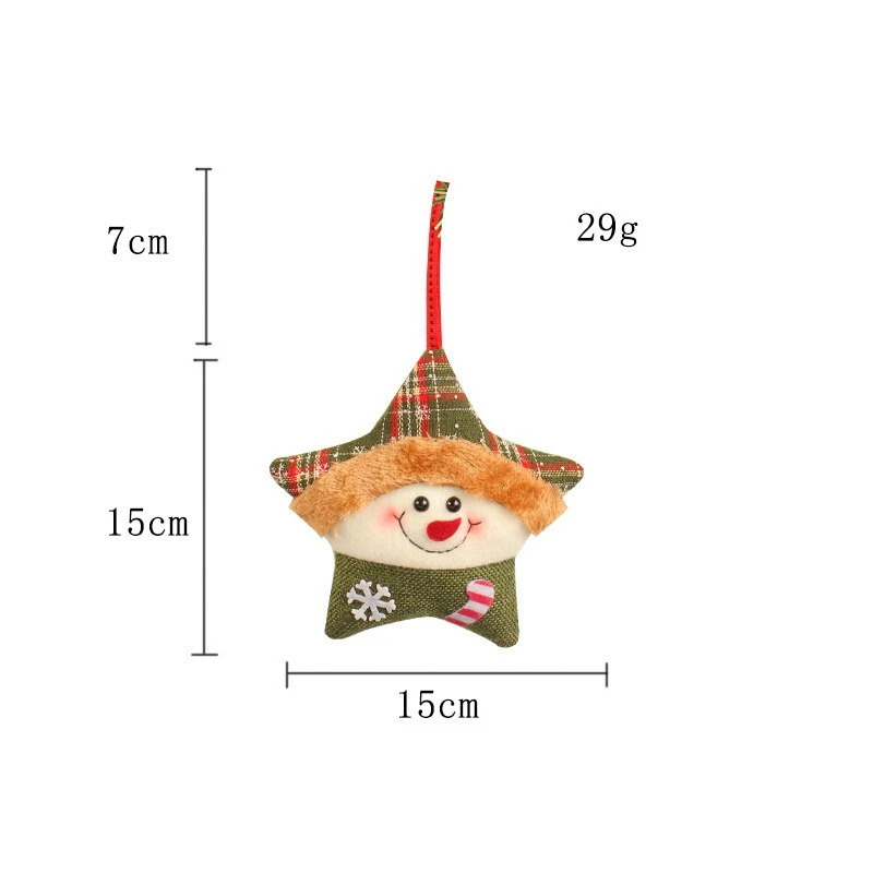 Christmas Hanging Ornamanet Christmas Tree Hanging Decoration Xmas Tree Hanging Pentagram Doll Pendant