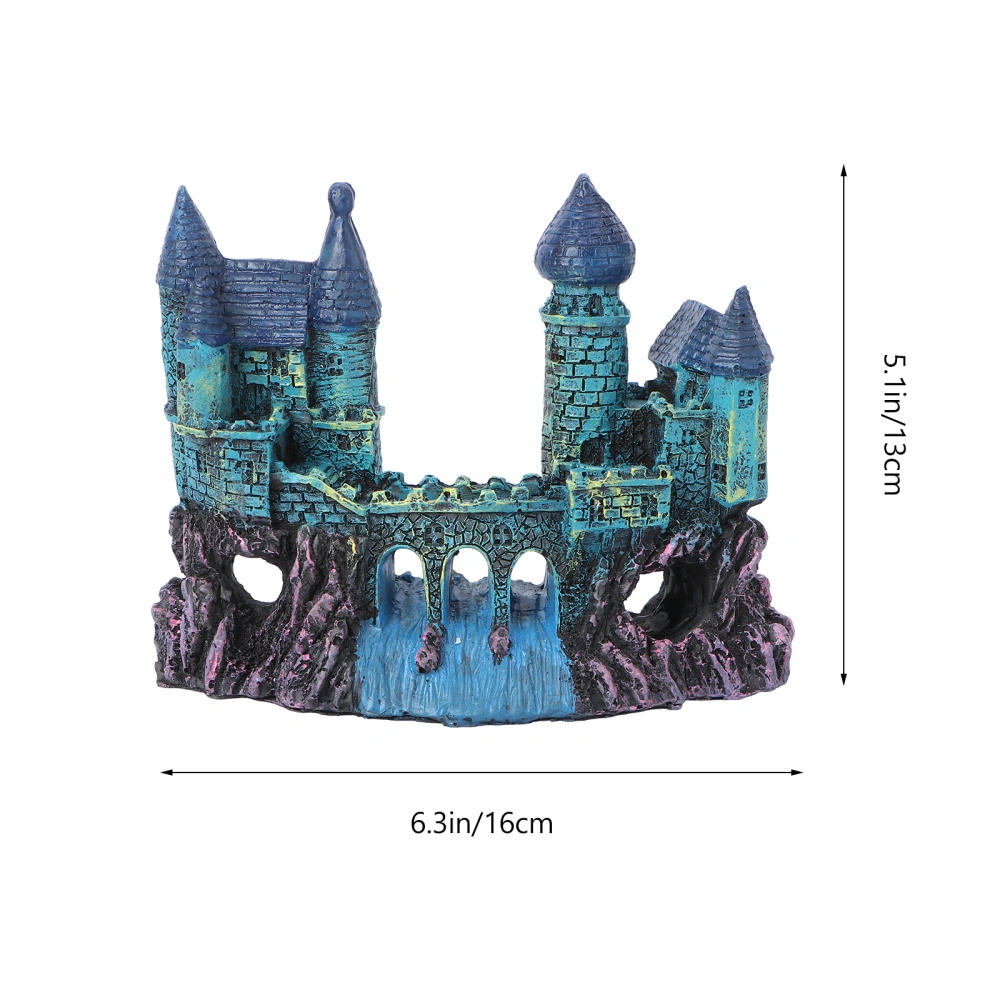 Resin Castle Aquariums Ornament Villa Shape Hiding Cave Rockery Shelter Landscaping Habitat for Fish Tank