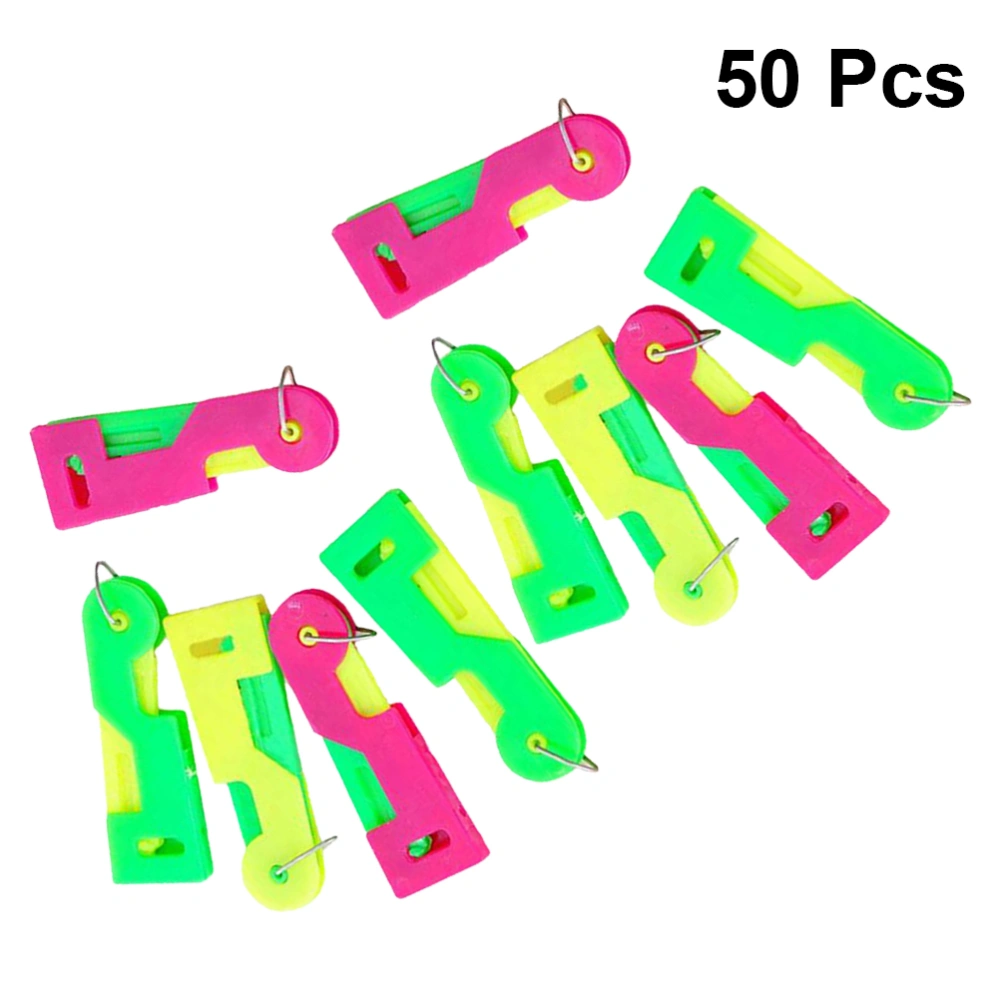 50Pcs Automatically Threader Plastic Threading Guide Sewing Needle Aid Tool Household Supplies (Random Color)