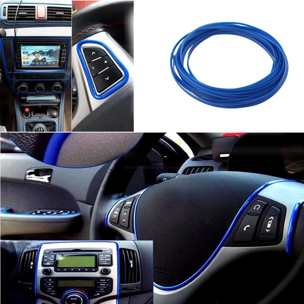 5M DIY Universal Automobile Car Motor Interior Exterior Decoration Moulding Trim Strip Line (Blue)