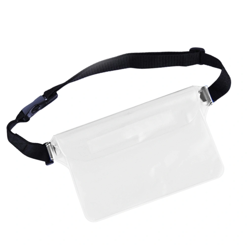 Waterproof Pouch PVC Waterproof Bag Snowproof Dirtproof Sandproof Case Bag with Super Lightweight and Bigger Space Adjustable Perfect for Beach  Swimming  Boating  Fishing(Transparent)