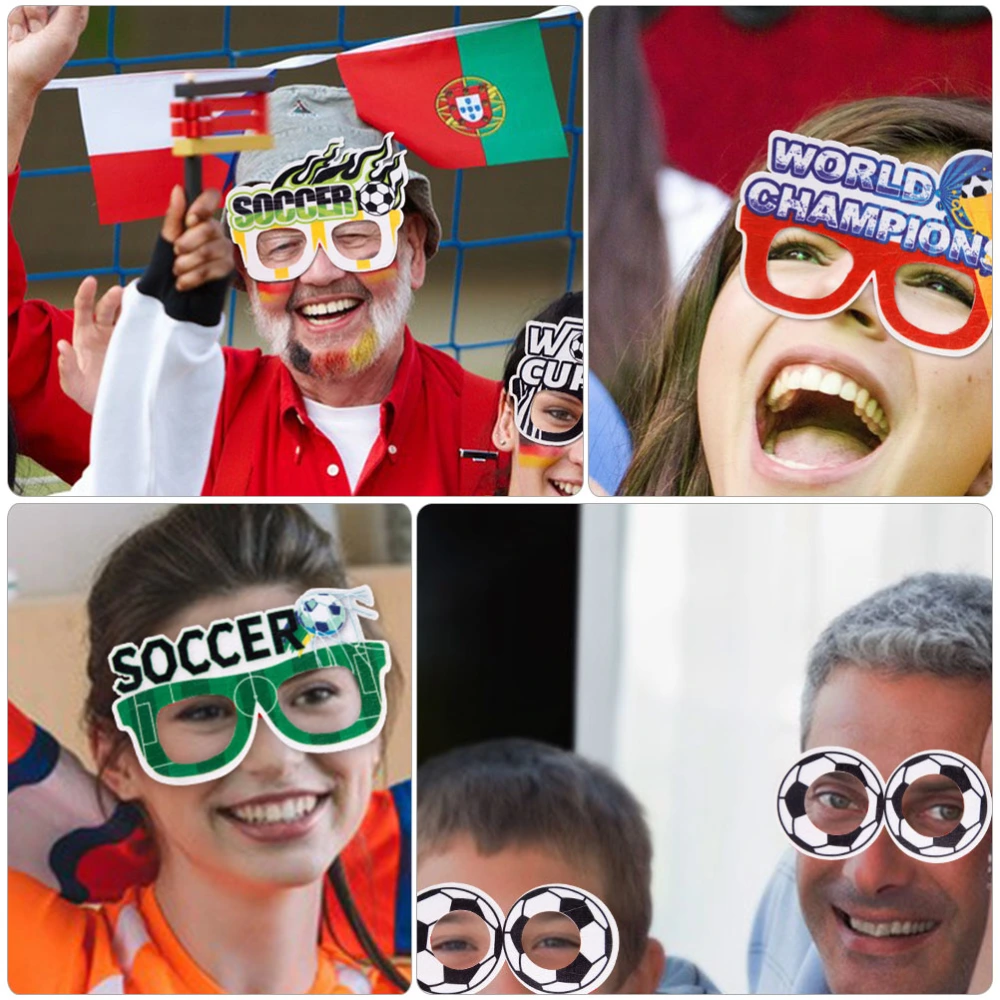 4Pcs Soccer Glasses Decorative Soccer Glasses Party Soccer Glasses Decorations Random Style