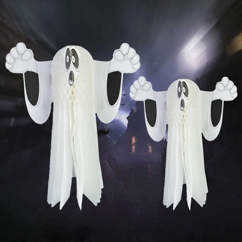 Halloween Hanging Ghost Haunted House Decoration for Home Lawn Tree Decor - Size L