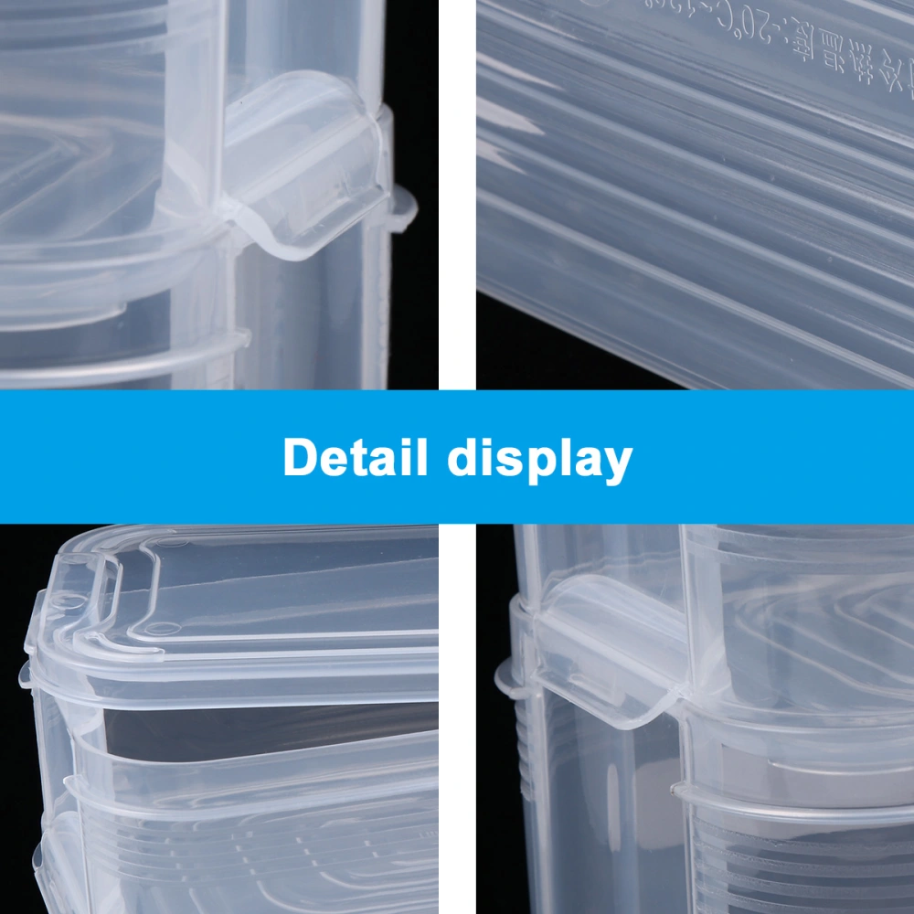 Plastic Dumpling Storage Box Stackable Food Storage Case Transparent Crisper for Refrigerator (3 Layers, One Deep Two Shallow)