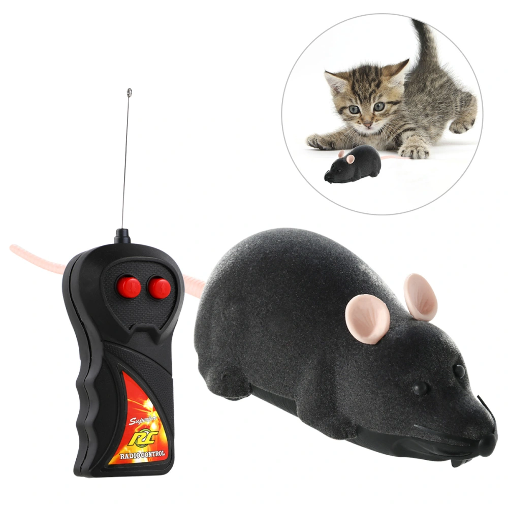 TOYMYTOY Simulation Plush Mouse Mice Kids Toys Gift for Cat Dog White Ear (Gray)