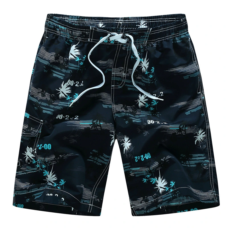 Male's Beach Shorts Fashion Printing Summer Shorts Casual Short Pants Beachwear for Home Outdoor - Blue (Size XL)