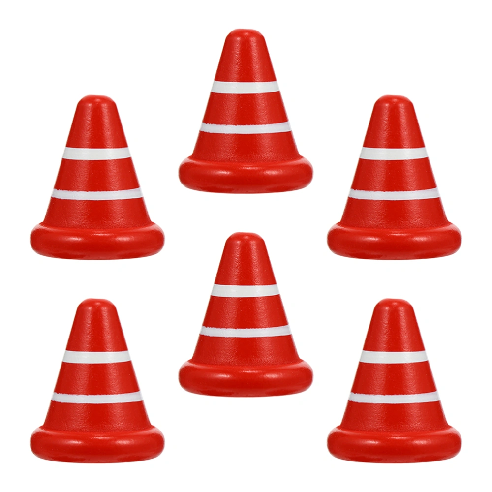 6Pcs Miniature Road Cone Toys Small Traffic Cones Plastic Mini Cones Children Cognitive Toys