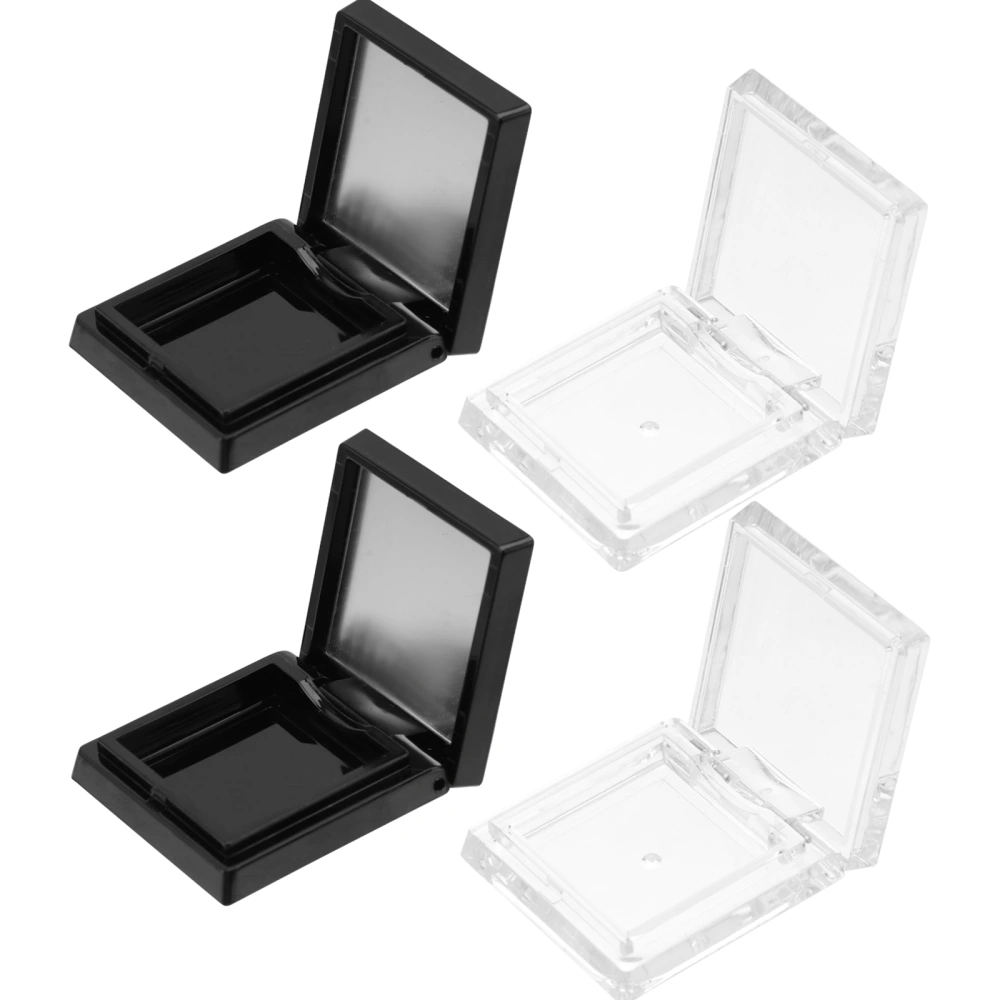 4pcs Simple Empty Eyeshadow Box Square Eyeshadow Organizer  (Black, White)