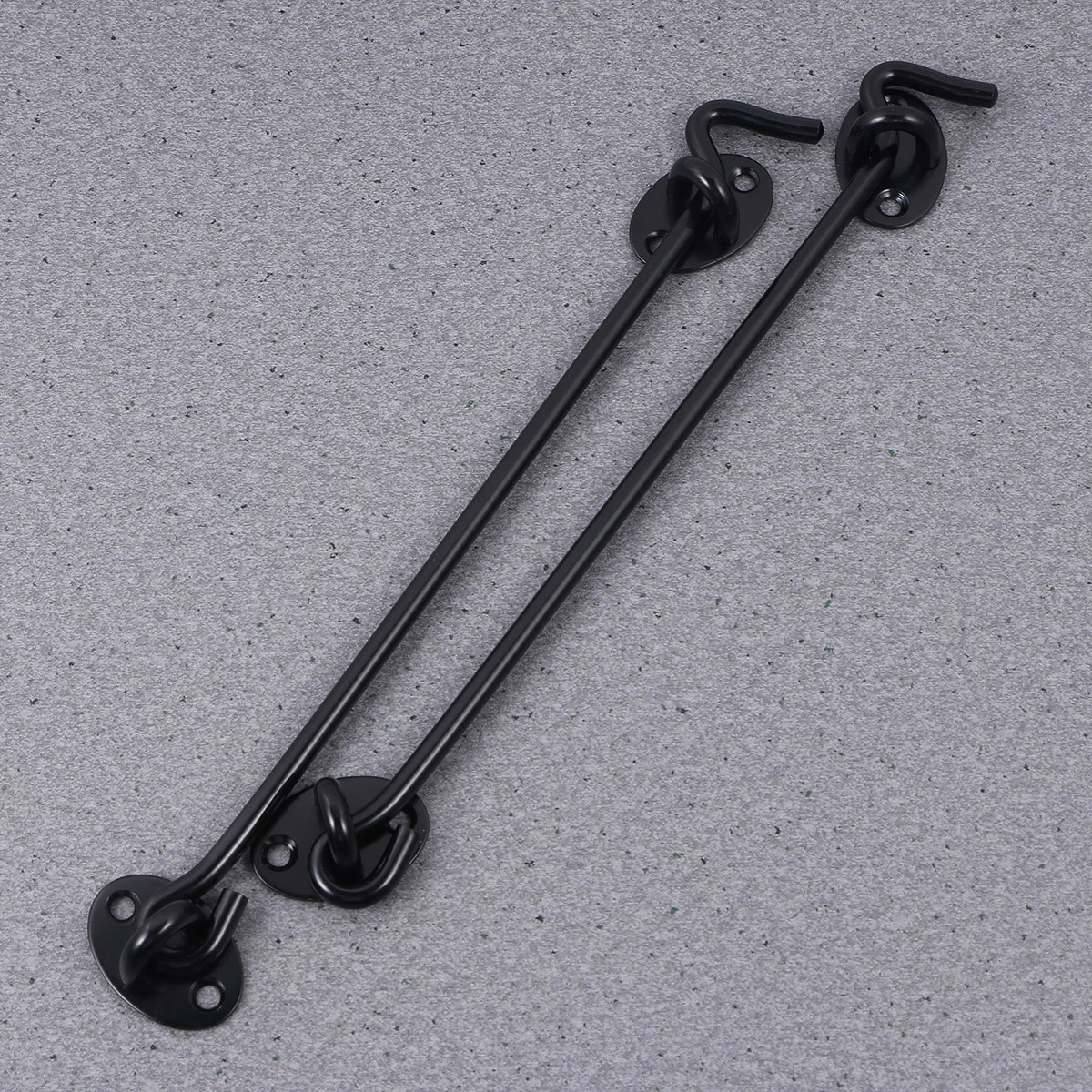 2Pcs 10Inches Fashion Bronze Wind Brace Cabin Hook for Window Cabinet Door Window Stay Catch Eye Bolt Hasp with Screw(Black)