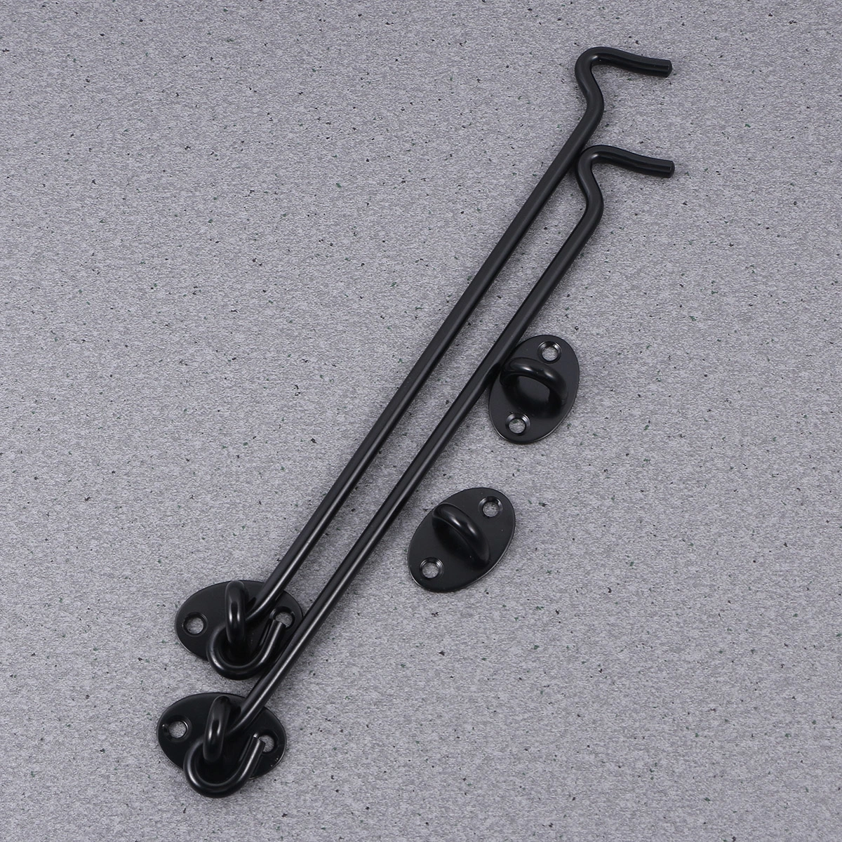 2Pcs 10Inches Fashion Bronze Wind Brace Cabin Hook for Window Cabinet Door Window Stay Catch Eye Bolt Hasp with Screw(Black)