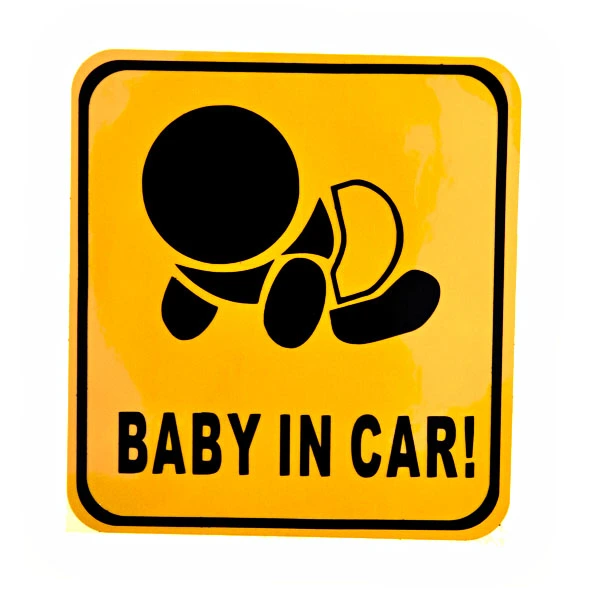 Crawling Baby in Car Design Reflective Car Sticker Car Decal - 11.5cm*12.5cm