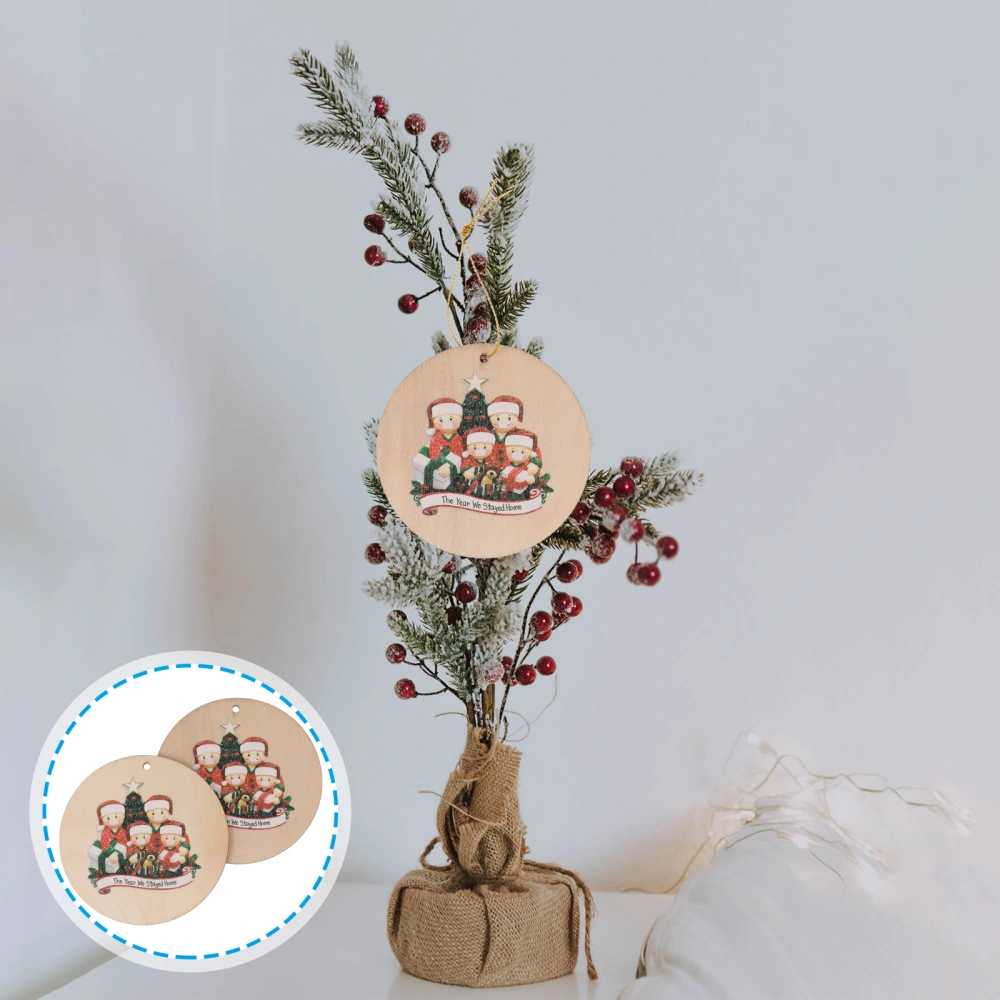 2pcs Christmas Wood Decoration Pendant Christmas Creative Decoration Pendant