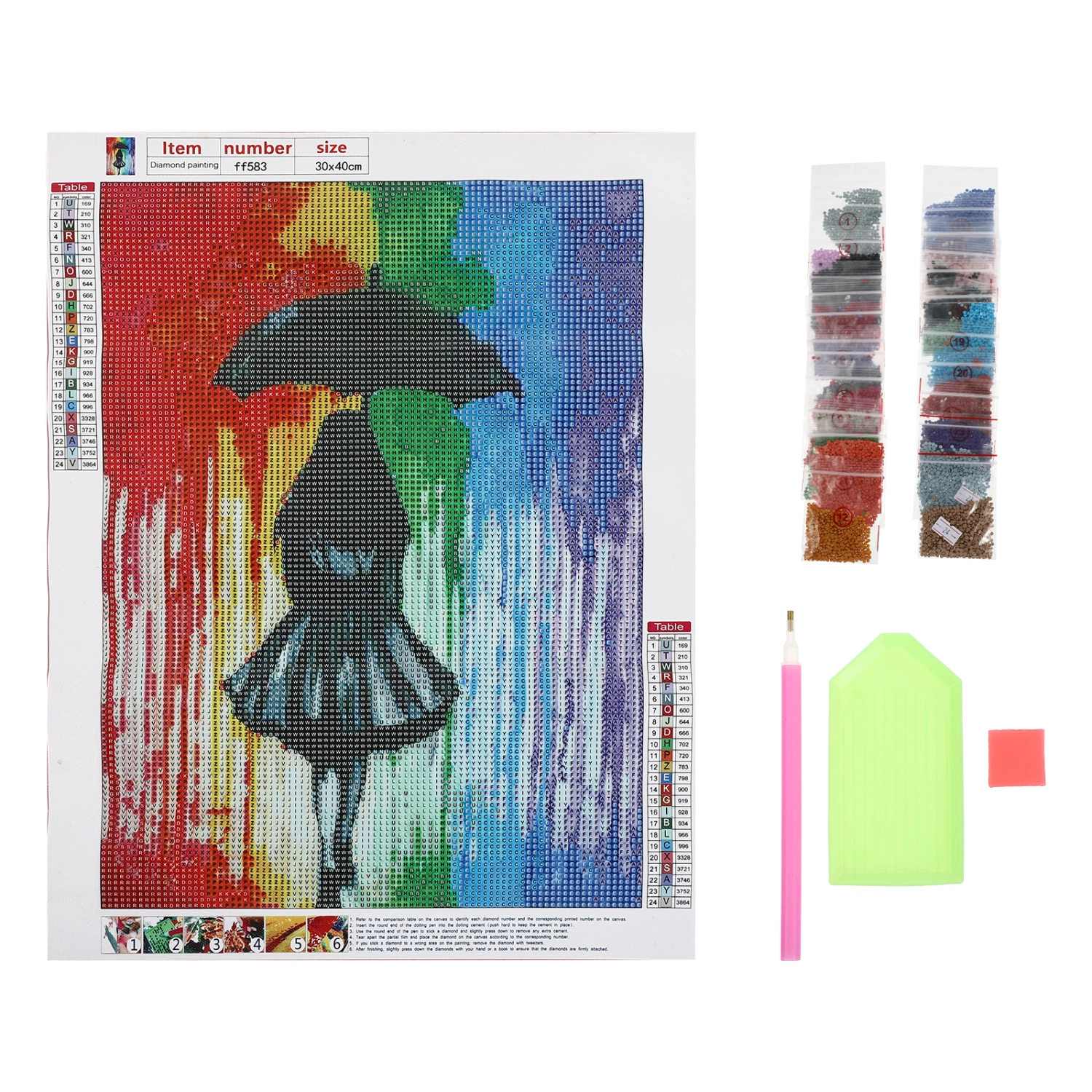1 Set DIY 5D beads painting Kit for Adults Kids Full Drill beads painting