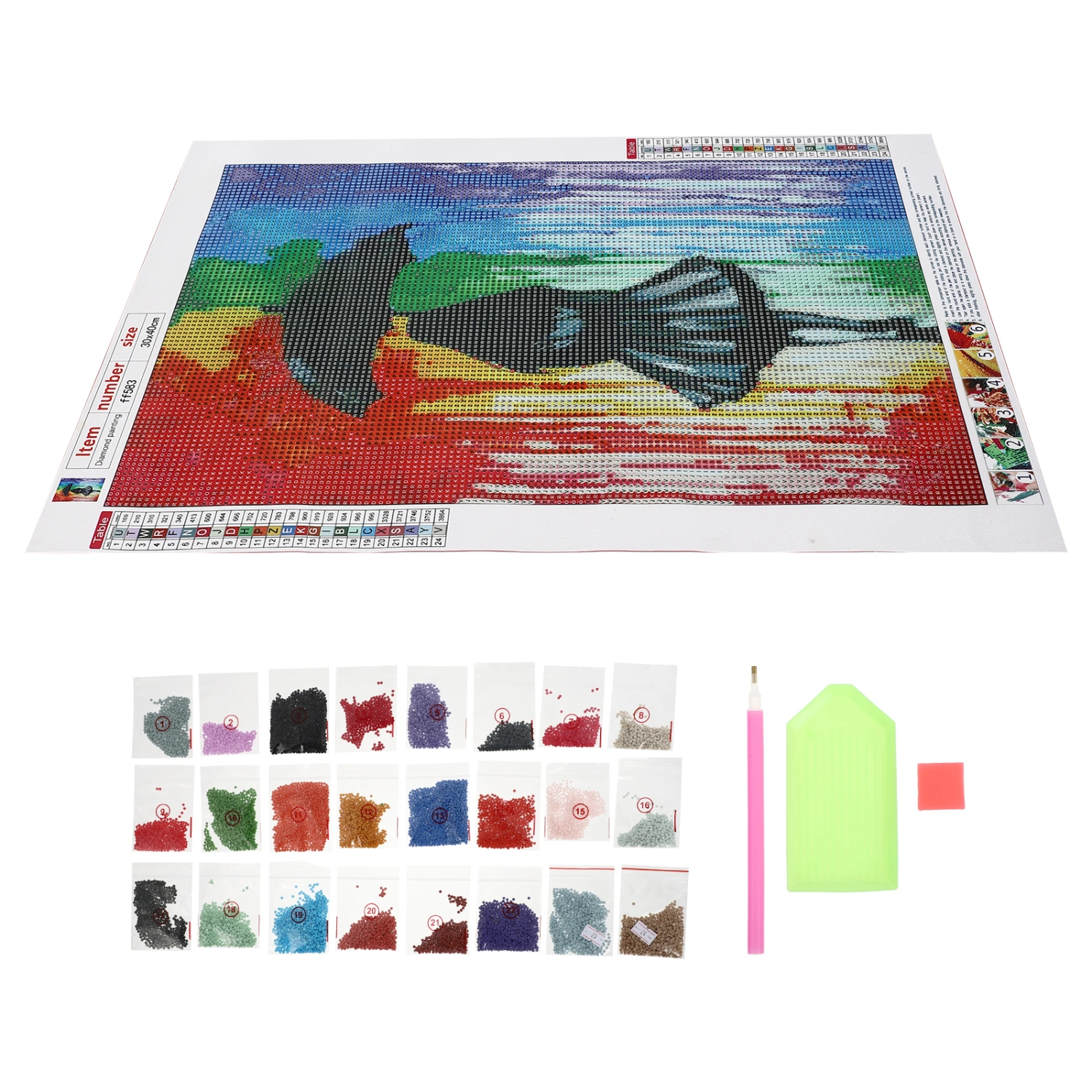 1 Set DIY 5D beads painting Kit for Adults Kids Full Drill beads painting