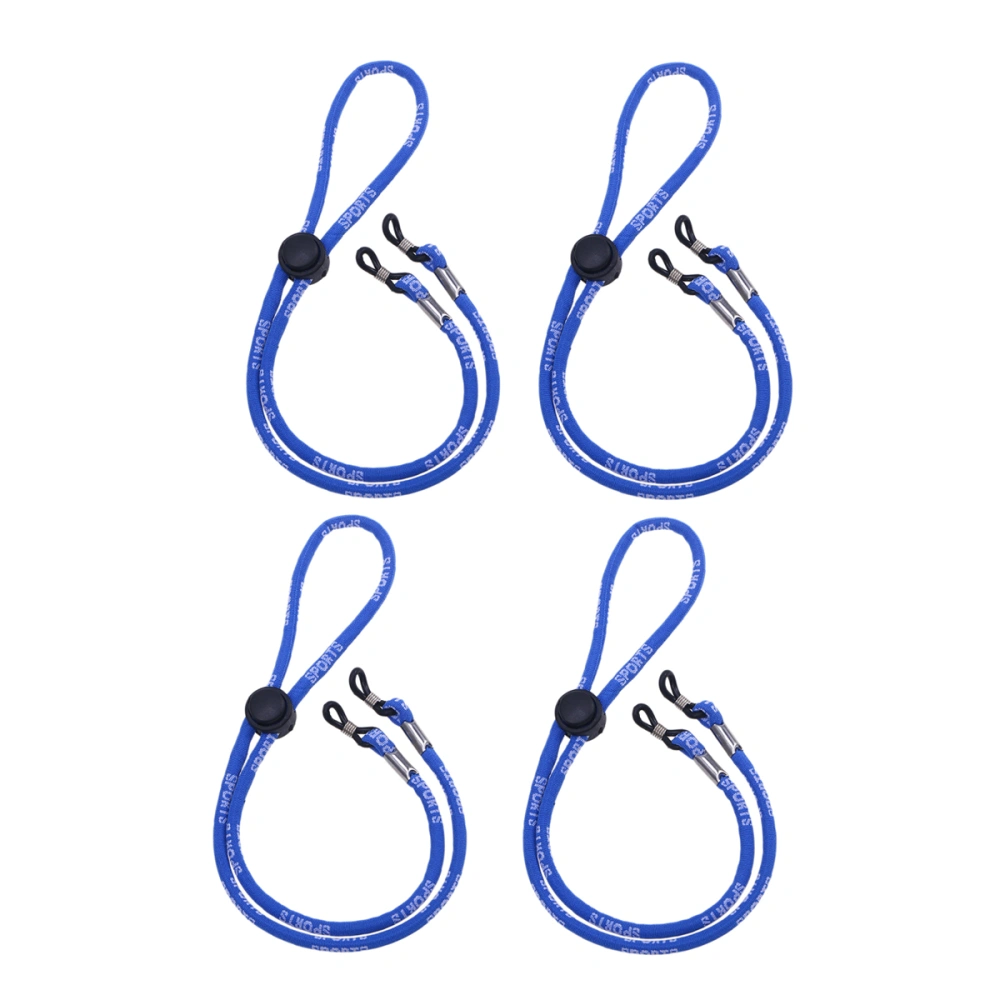 4PCS Sports Glasses Rope Fixed Anti-Slip Chain Anti-lost Belt Swimming Goggle Adjustable Lanyard Movement Glasses Accessories (Blue）