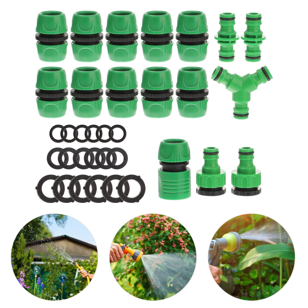 1 Set 1/2 Inch Hose Quick Connector Garden Tools Connectors Repair Damaged Leaky Adapter Garden Water Irrigation Connector Joints Random Color Accessories (Green)