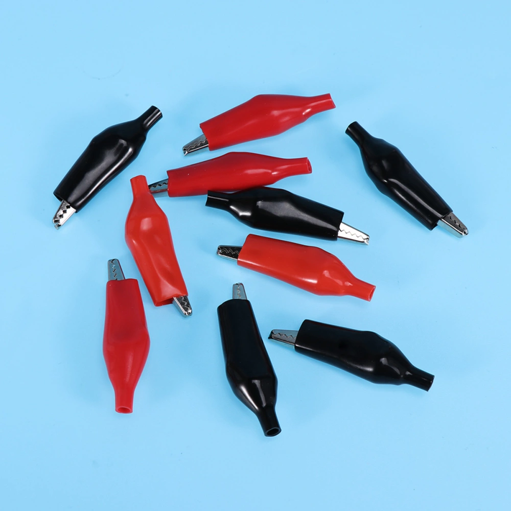 20pcs Metal Alligator Clip Crocodile Electrical Clamp Testing Probe Meter with Plastic Boot Car Auto Battery (10 Red and 10 Black)