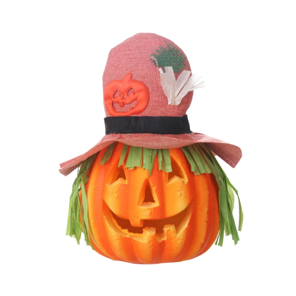 Halloween Glowing Pink Hat Sounding Pumpkin Light Colorful Lantern Decorative Lamp for Party Bar Haunted House