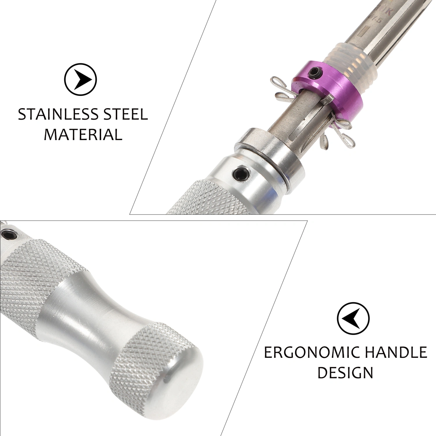 3pcs Adjustable Tubular Pick Tool Stainless Steel Tubular Lock Kit Professional Hand Tools