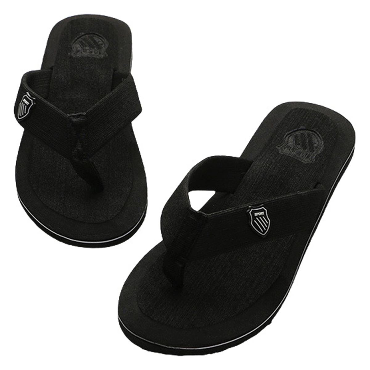Man Flops Summer Simple Durable Cool Slipper for Beach Home (2982 Size 45 Yard, Black, EU40 US7 UK6, 25CM，7US,6UK，40EU,9.825Inch)