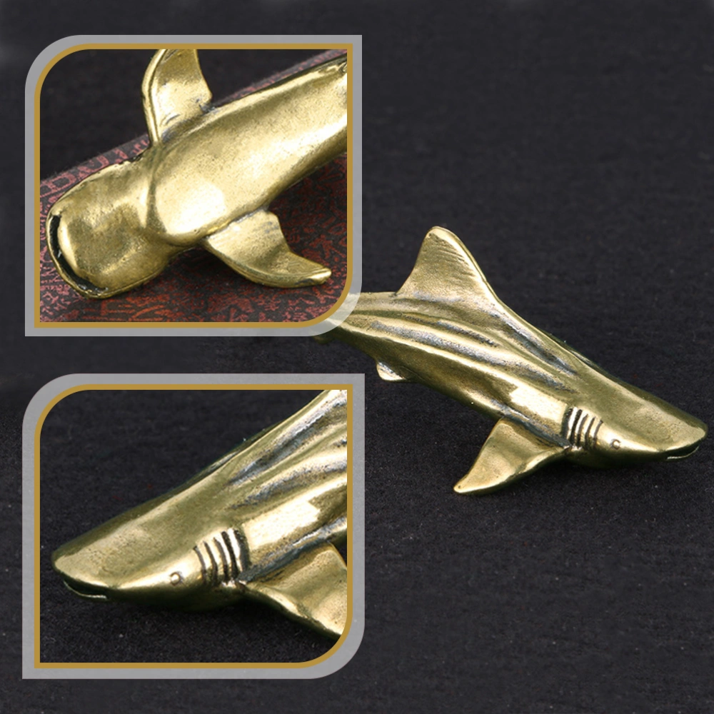 Brass Shark Ornament Home Desktop Decoration Small Brass Craft Shark Adornment