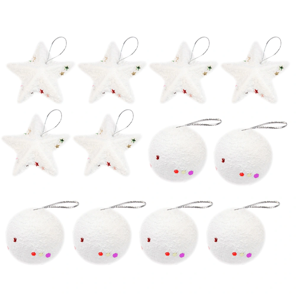 24Pcs Christmas Ball Pendant Lovely Star Shape Hanging Decor Party Supplies