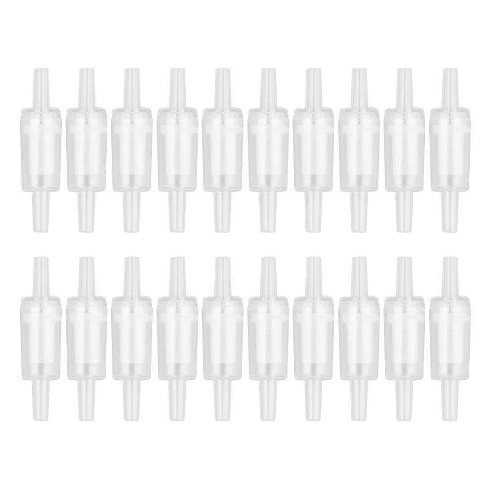 20Pcs 4mm Fish Tank Aeration Pump Oxygen Tube Check Air Connector White