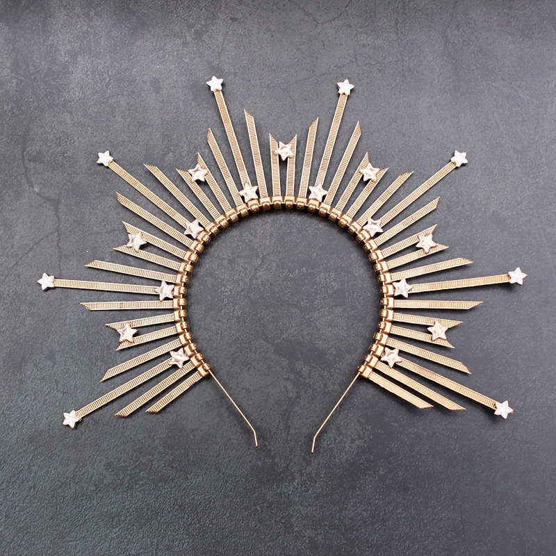  Sunburst Spike Headpiece Goddess Headband Women Halloween Headband Dress Up Hair Accessory