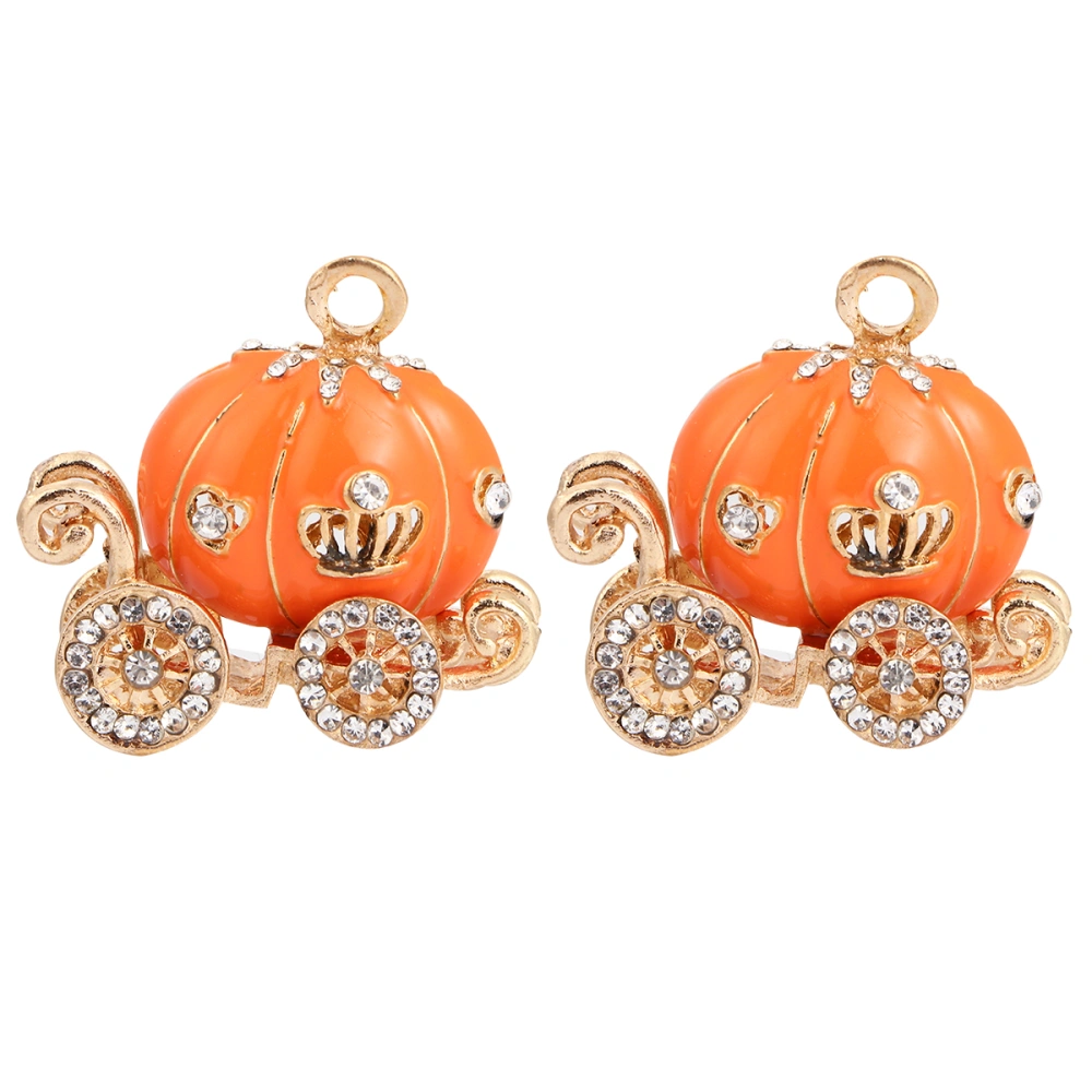 2pcs Drip Oil Large Pumpkin Car Diy Alloy Accessories Key Chain Pendant (Random Color)