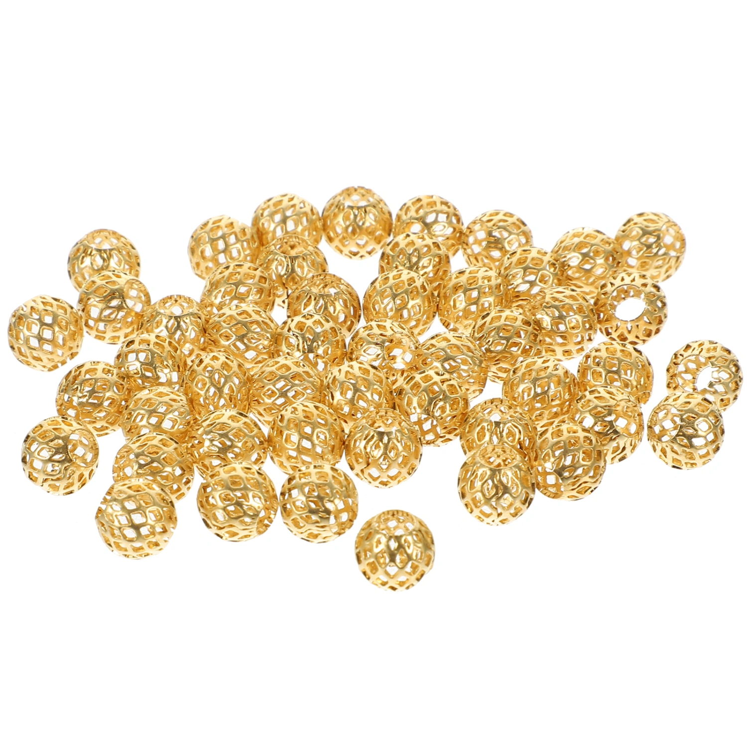  50pcs Hollow Design Beads for Jewelry Making Metal Bracelet Beads Bracelet Making Beads