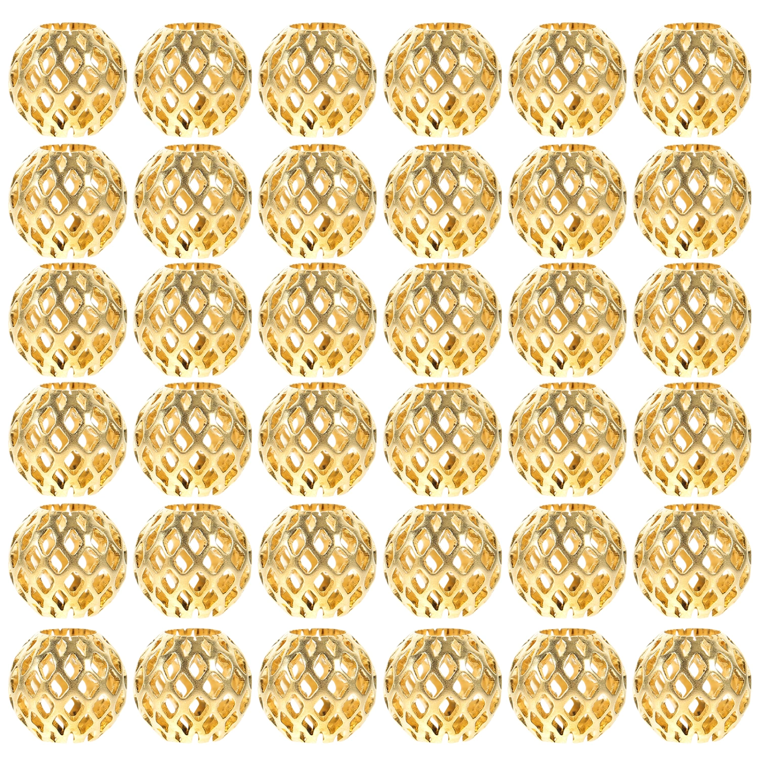  50pcs Hollow Design Beads for Jewelry Making Metal Bracelet Beads Bracelet Making Beads