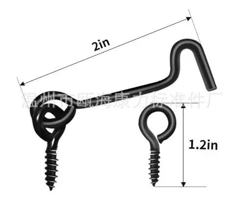 10 Pairs Hook and Eye Latch Metal Door Hook Latch Gate Door Hook Latch with Screws