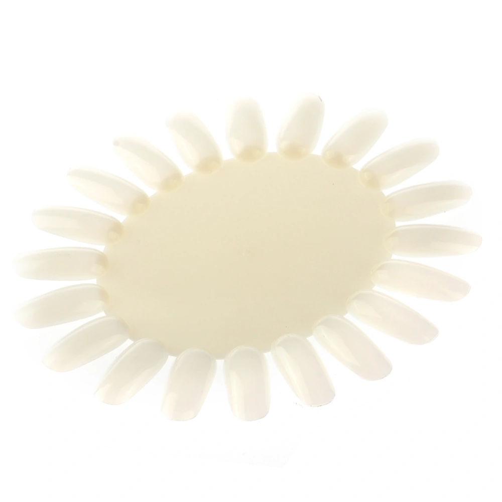 10pcs Sunflower Shaped Nail Art Acrylic False Fake Tips Nail Polish Practice Wheel Display Boards (Beige)